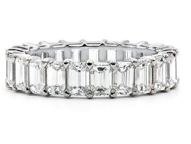 ETERNITY DIAMOND RING EMERALD CUTS