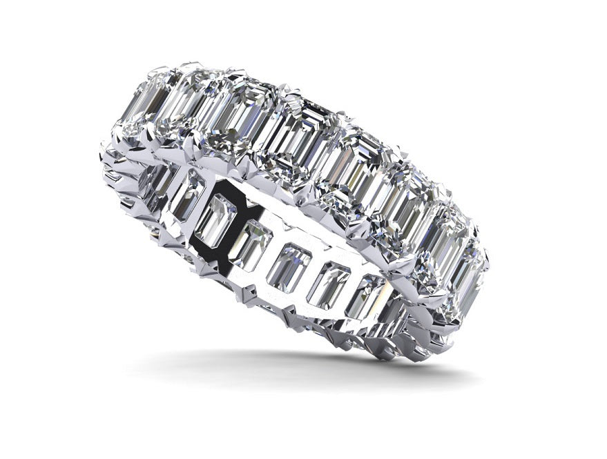 ETERNITY DIAMOND RING EMERALD CUTS