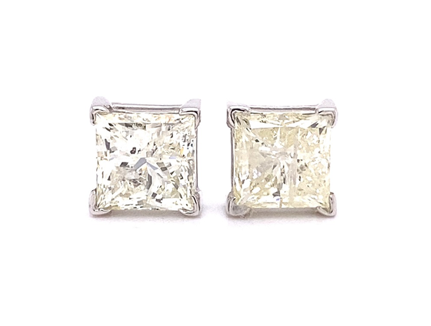 PRINCESS CUT DIAMOND STUD EARRINGS