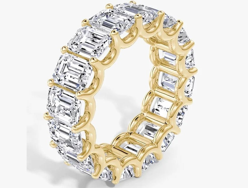 ETERNITY DIAMOND RING EMERALD CUTS