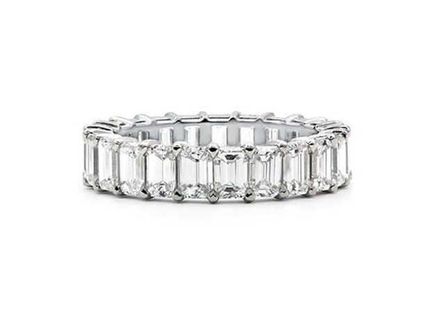 ETERNITY DIAMOND RING EMERALD CUTS