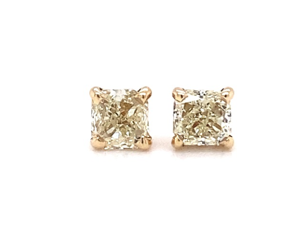 CUSHION CUT DIAMOND STUD EARRINGS