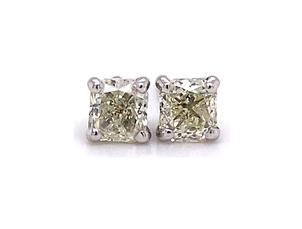 CUSHION CUT DIAMOND STUD EARRINGS