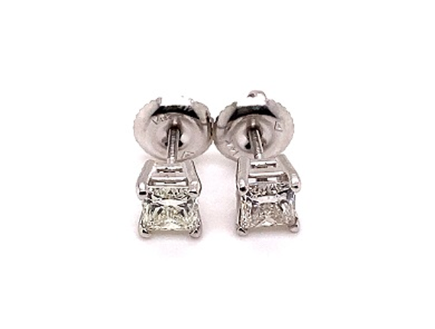 PRINCESS CUT DIAMOND STUD EARRINGS