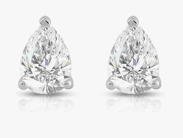 Lab Pear Earrings