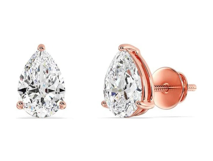 Lab Pear Earrings